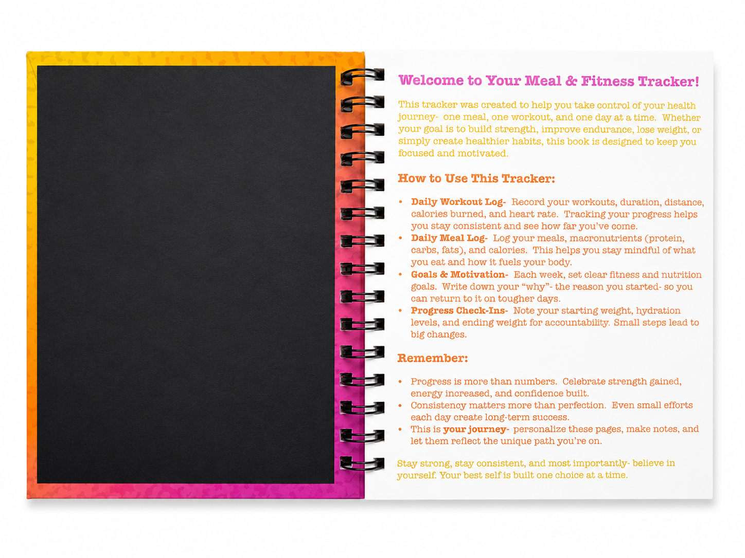 90 Day Meal & Fitness Tracker Notebook