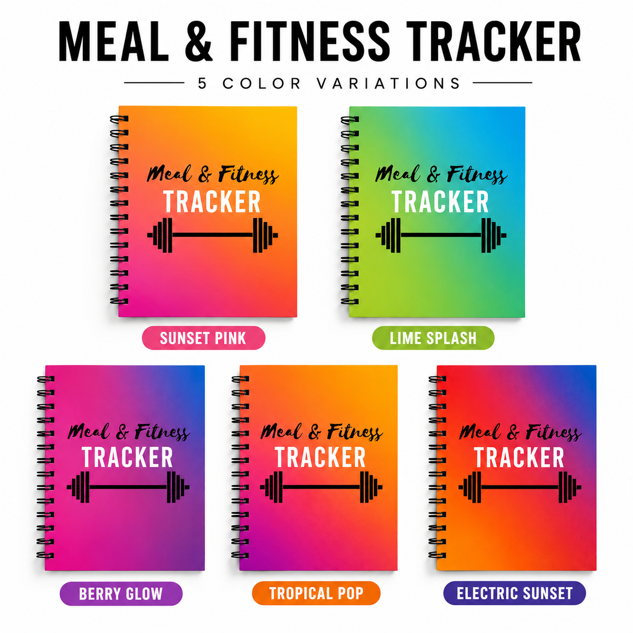 90 Day Meal & Fitness Tracker Notebook